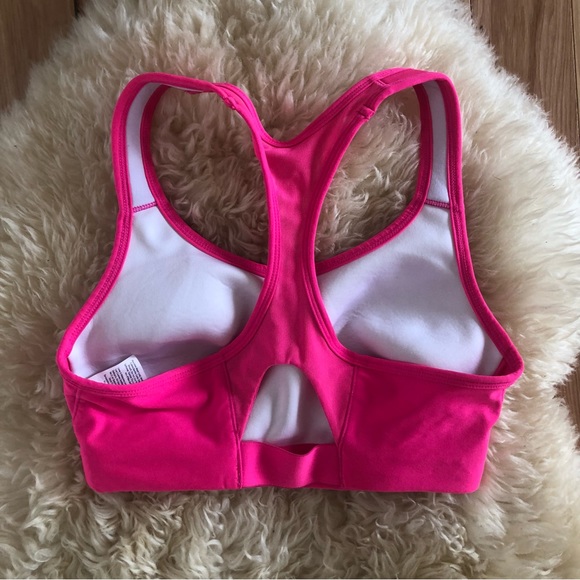 Hot Pink Racerback Workout Sports Bra - Picture 3 of 5